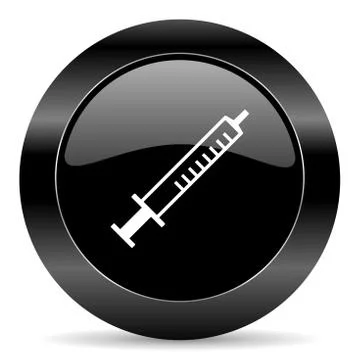 Black circle web button on white background 库存插图