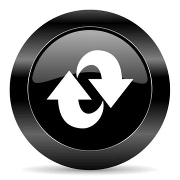Black circle web button on white background 库存插图