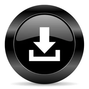 Black circle web button on white background 库存插图