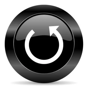 Black circle web button on white background Stock Illustration