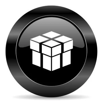 Black circle web button on white background Illustrazione stock