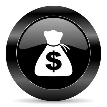 Black circle web button on white background 库存插图