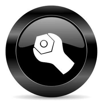 Black circle web button on white background Stock-Illustration
