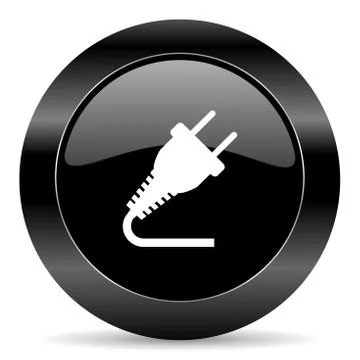 Black circle web button on white background Illustrazione stock