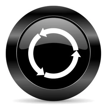 Black circle web button on white background Illustrazione stock