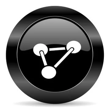 Black circle web button on white background 库存插图