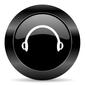 Black circle web button on white background 库存插图