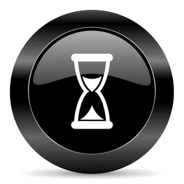 Black circle web button on white background Illustrazione stock