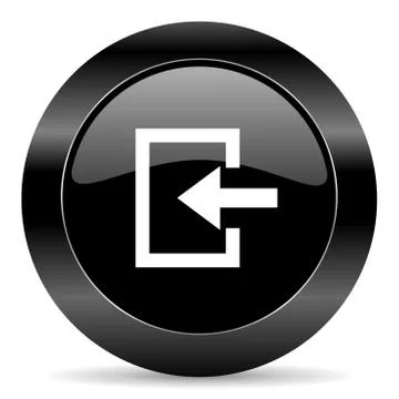 Black circle web button on white background 库存插图