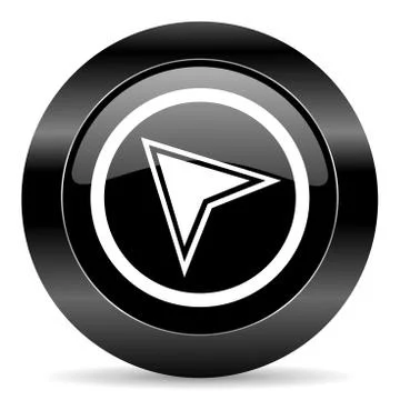 Black circle web button on white background Illustrazione stock