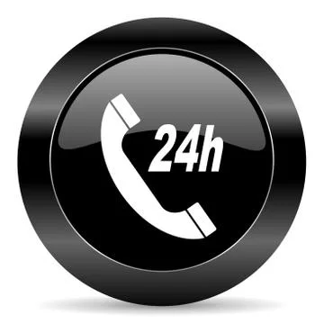 Black circle web button on white background 库存插图