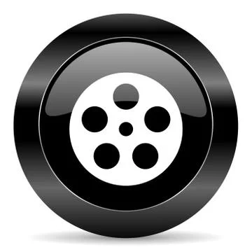 Black circle web button on white background Illustrazione stock