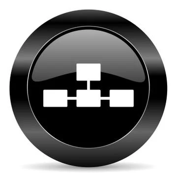 Black circle web button on white background 库存插图
