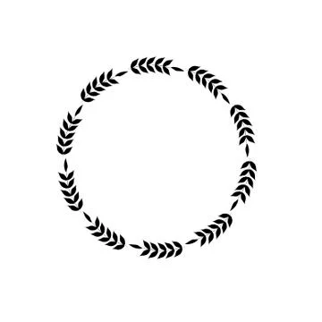 Black circle of wheat ear on white background Stock Illustration