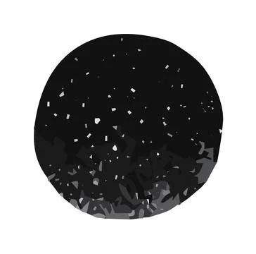 Black circle with white dots inside, minimalistic abstract illustration Stock Illustration