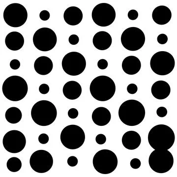 Black circles abstract random geometrical shapes Stock Illustration