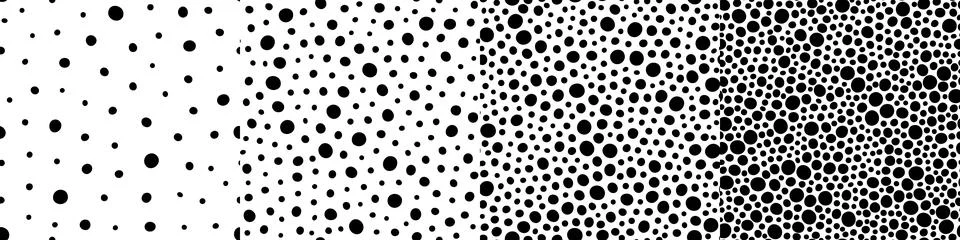 Black circles background, seamless patterns. Vector simple repeatable backd.. Stock Illustration