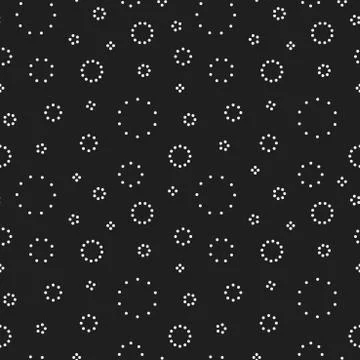 Black circles dotted background. Seamless pattern. 库存插图
