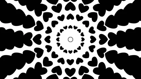 Black circles heart white Stock Footage 228086804