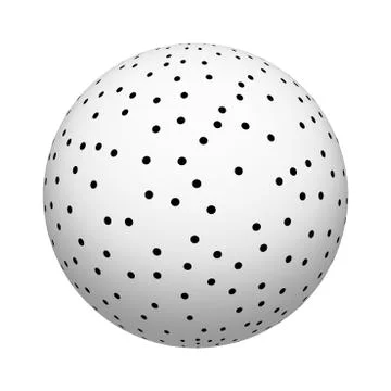 Black circles mosaic pattern texture on ball or sphere shape with holes isola イラスト素材