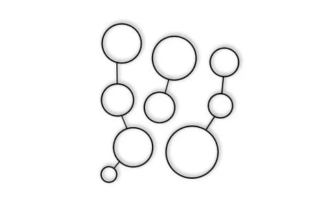 Black Circles Network Connected on White Stock Photos