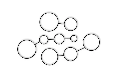 Black Circles Network Connected on White Stock Photos