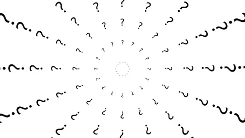 Black circles question mark white Video stock 241321494
