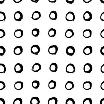 Black circles, scrawl seamless pattern vector イラスト素材