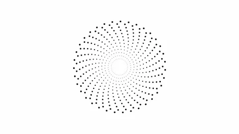 Black circles spin white Stock Footage 229769843