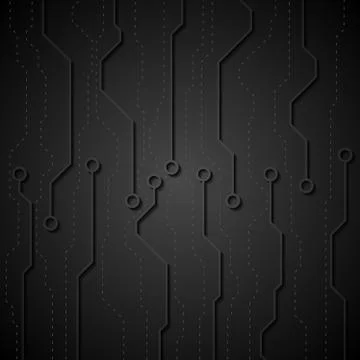 Black circuit board abstract tech background Stock Illustration