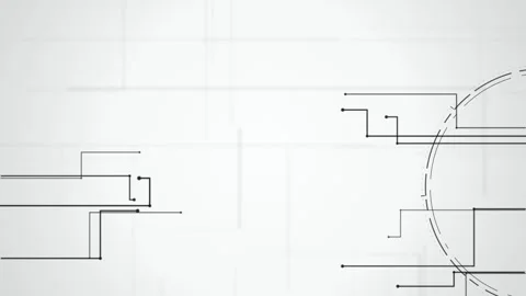 Black circuit schematic lines panning seamless loop background Vídeos de archivo 345761103