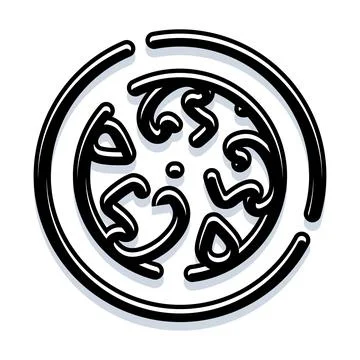 Black circular abstract design with arabic calligraphy Illustrazione stock
