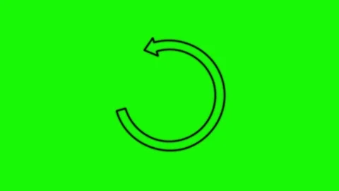 Black Circular Arrow Rotating on Bright Green Background Animation Stock Footage 321121852