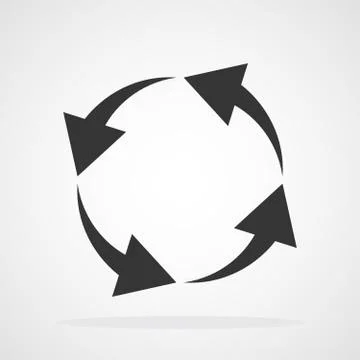 Black circular arrow. Vector illustration. Stock Illustration