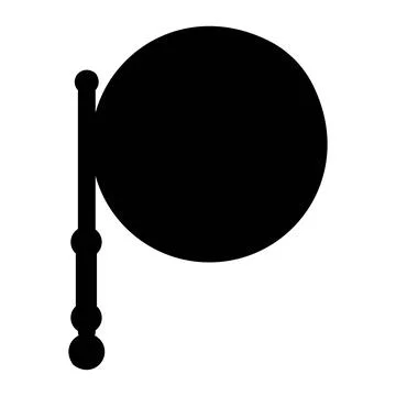 Black circular button with vertical handle icon Stock Illustration