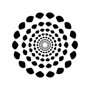 Black Circular Dot Pattern Logo Illustrazione stock