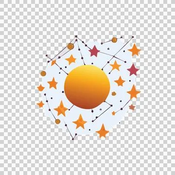Black Circular Frame With Celestial Constellations enclosing Stock Illustration