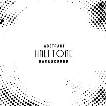 Black circular halftone pattern background Illustrazione stock