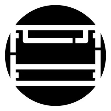 Black circular icon with structural pipe diagram 库存插图