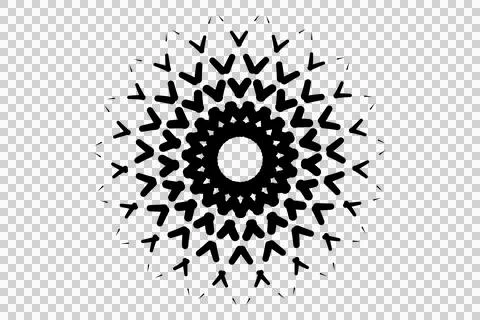 Black circular mandala pattern icon isolated on white background Stock Illustration