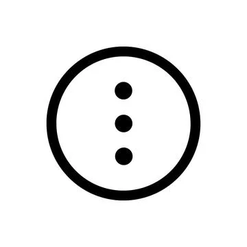 Black circular menu icon with three vertical dots isolated on transparent Stock Illustration