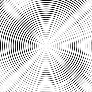 Black circular pattern on white background. Concentric circles. Vector illust Stock Illustration
