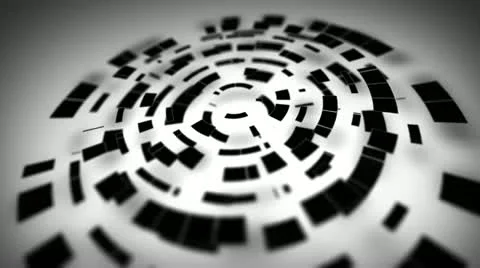 Black circular segments rotate loop Stock Footage 10865731