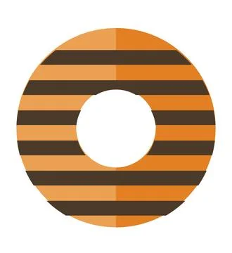 A black circular shape featuring a clear white center hole. Stock Illustration