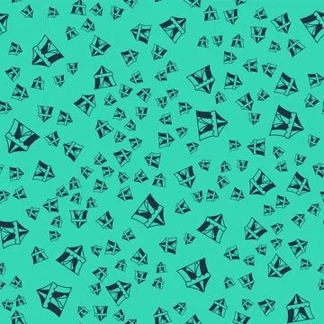 Black Circus tent icon isolated seamless pattern on green background. Carni.. Stockillustratie