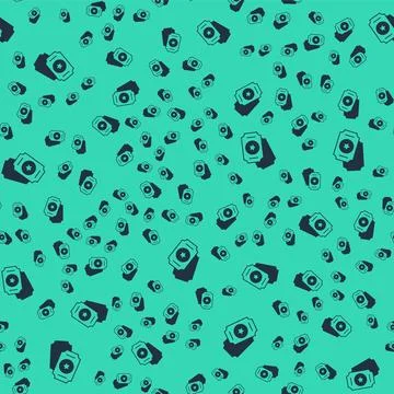 Black Circus ticket icon isolated seamless pattern on green background. Amu.. Illustrazione stock