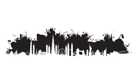 Black cityscape splash Stock Illustration
