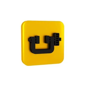 Black Clamp and screw tool icon isolated on transparent background. Locksmith Stock Illustration