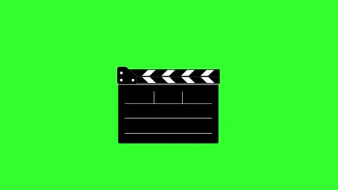 Black Clapperboard Slate On Green Screen Background For Film Production. Stock Footage 330392418