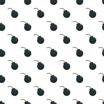 Black classic bomb pattern seamless background illustration Illustration